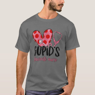 Camiseta Enfermeira favorita de Cupid Messy Bun Nursing Nam