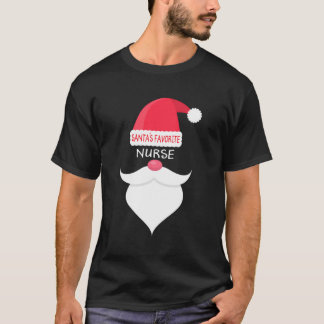 Camiseta Enfermeira Favorita de Papais noeis de Natal Engra