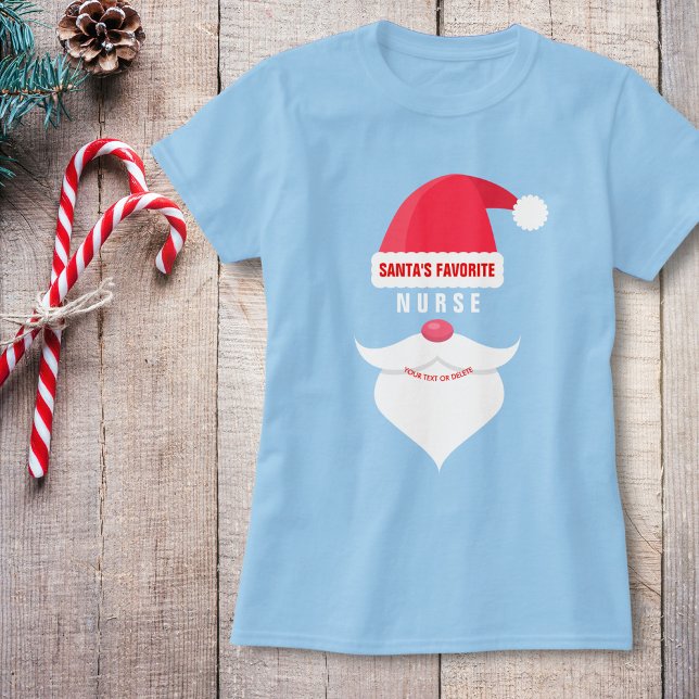 Camiseta Enfermeira Favorita de Papais noeis de Natal Perso (Criador carregado)