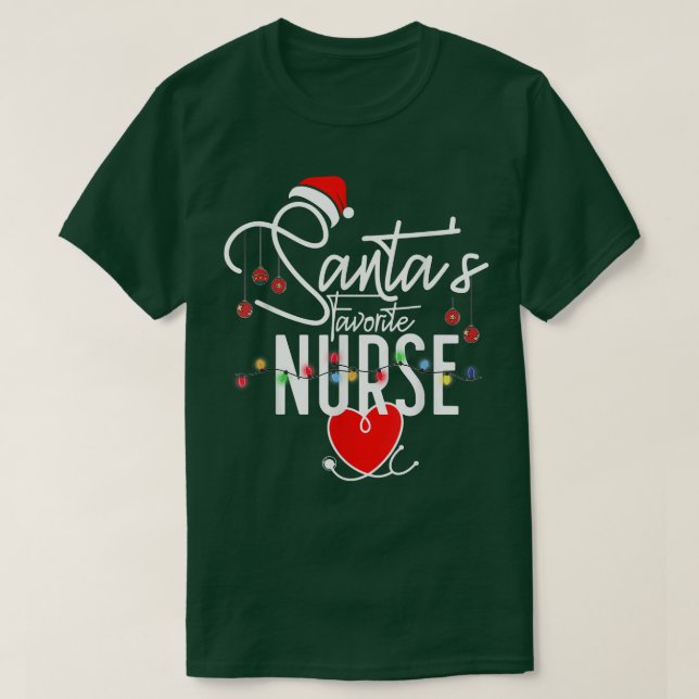 Camiseta Enfermeira favorita Enfermeira Engraçada Natal San (Frente do Design)