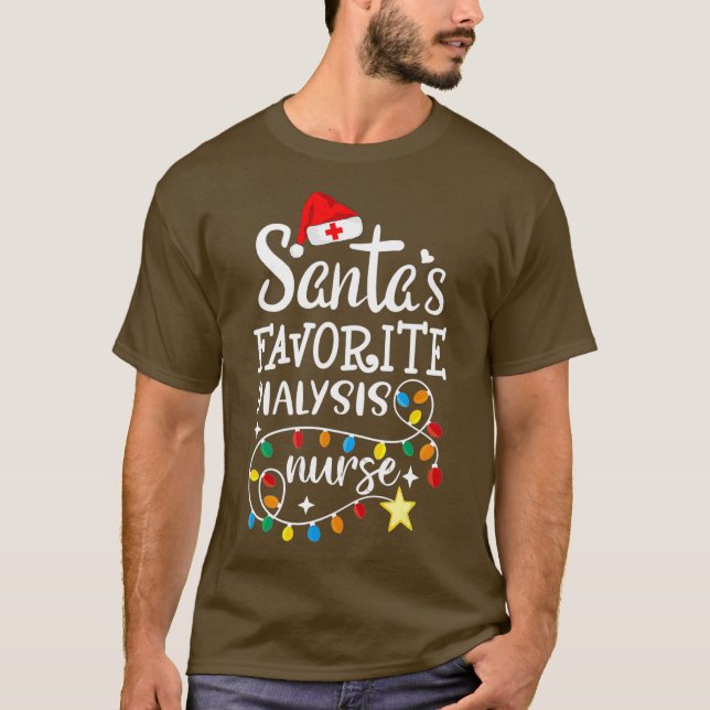 Camiseta Enfermeira Feliz de Natal - Tripulação de Santas F (Frente)