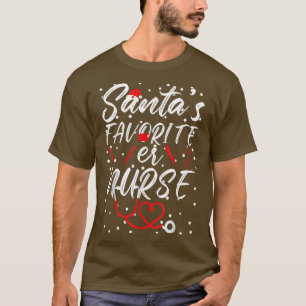 Camiseta Enfermeira Feliz de Natal Tripulação RN ED Santas