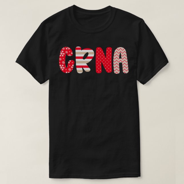 Camiseta Enfermeira Festiva de Natal anestesista CRNA Xmas  (Frente do Design)