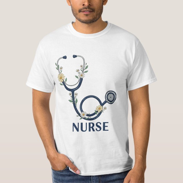 Camiseta Enfermeira floral engraçada Enfermeira Vida Medici (Frente)