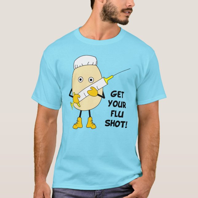Camiseta Enfermeira Flu Shot Egghead (Frente)