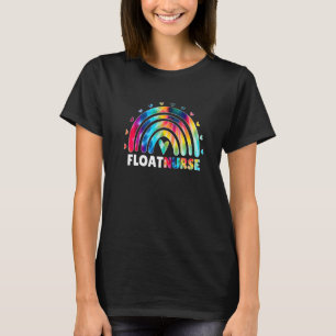 Camiseta Enfermeira flutuante Enfermando Rainbow Tie Dye Pi