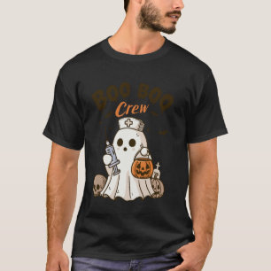 Camiseta Enfermeira Fofa Fantasma Boo Equipe Enfermagem Ass