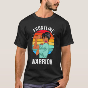 Camiseta Enfermeira Frontline Guerreiro Orgulhoso Cna Healt
