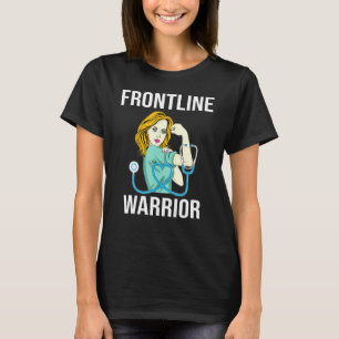 Camiseta Enfermeira Frontline Guerreiro Orgulhoso Cna Healt