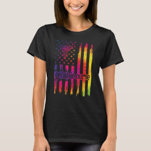 Camiseta Enfermeira Geriátrica Bandeira Americana Rn Enferm