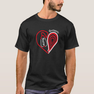 Camiseta Enfermeira Geriátrica estetoscópio Coração Dia dos