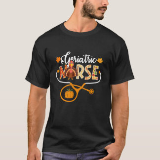 Camiseta Enfermeira Geriátrica Turquia Estetoscópio Abóbora