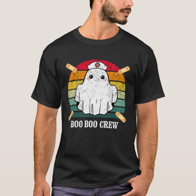 Camiseta Enfermeira Ghost da Boo Boo Retro Halloween 2020 N (Frente)