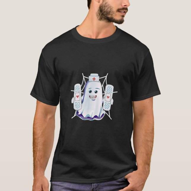 Camiseta Enfermeira Ghost Halloween Figurume para Enfermeir (Frente)