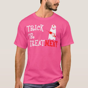 Camiseta Enfermeira Ghost Halloween Trick Ou Tratando Boo E