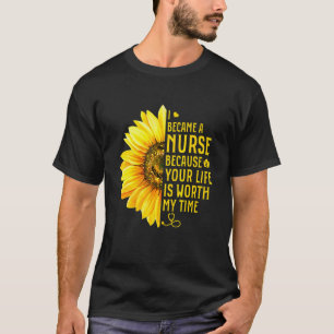 Camiseta Enfermeira Girassol Fofa Enfermagem Dia das Mães M