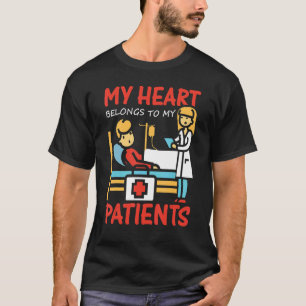 Camiseta Enfermeira Gráfica Roupa Meu Coração Pertence à mi