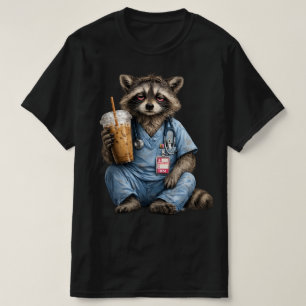 Camiseta Enfermeira Guaxinim do Turno da Noite , Café Gelad