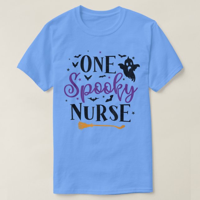 Camiseta Enfermeira Halloween Correspondendo Grupo Pijamas  (Frente do Design)