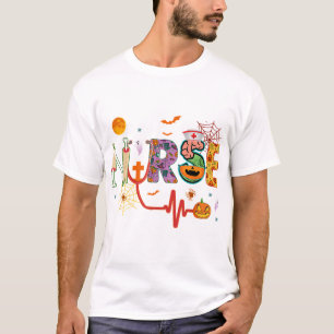 Camiseta Enfermeira Halloween Costume Stethoscope Pulsação