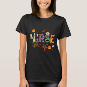 Camiseta Enfermeira Halloween Costume Stethoscope Pulsação