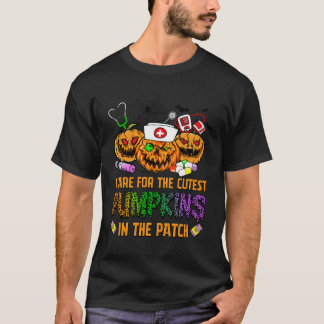 Camiseta Enfermeira Halloween Eu Me Preocupo Com Os Pumpkin
