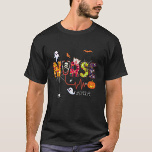 Camiseta Enfermeira Halloween Ghost Spider Certified Medica
