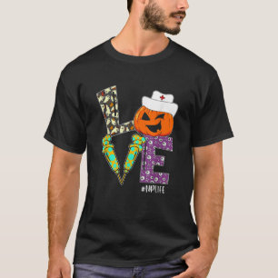 Camiseta Enfermeira Halloween Pumpkin Costume Love NP Enfer