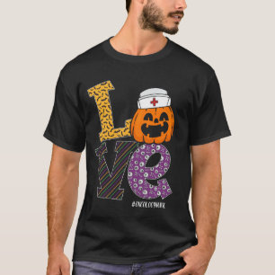 Camiseta Enfermeira Halloween Pumpkin Costume Love Oncology