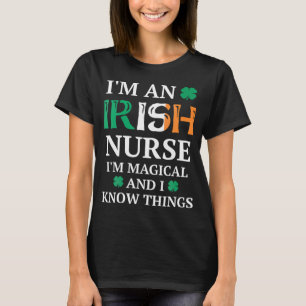 Camiseta Enfermeira Irlandesa Mágica Dia de São Patrício Di
