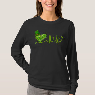 Camiseta Enfermeira irlandesa Stethoscope & Heartbeat Tea R