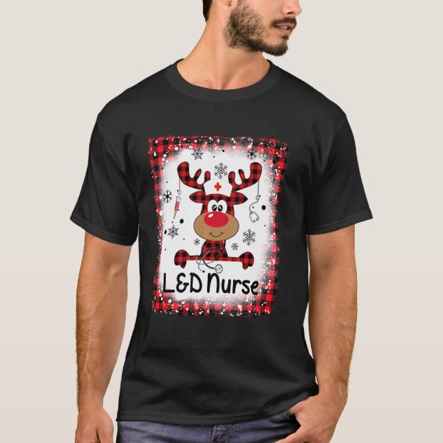 Camiseta Enfermeira L&d Branqueada Rebelde de Natal Trabalh (Frente)