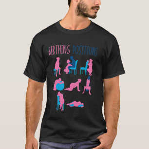 Camiseta Enfermeira L&D Doula Posição de Parto Parteira Par