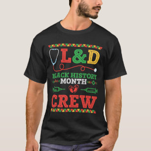 Camiseta Enfermeira Landd Mês da História Negra Equipe Saúd