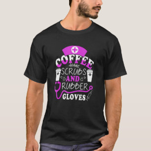 Camiseta Enfermeira legal Citando Esfregões De Café E Luvas