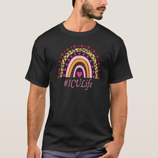 Camiseta Enfermeira Leopard Rainbow Nurse Semana (Frente)