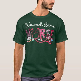 Camiseta Enfermeira Leopard Xadrez Amor Coração Stethosc