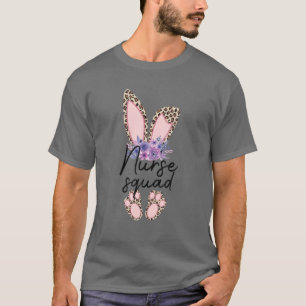 Camiseta Enfermeira-leopardo Bunny abençoada Esquadra de E