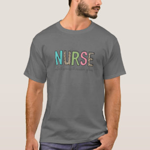 Camiseta Enfermeira-leopardo Café Esfrega Rubber Glovers E