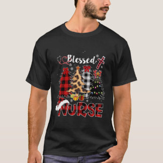 Camiseta Enfermeira Leopardo da Xadrez de Buffalo Vermelha,