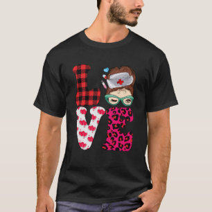 Camiseta Enfermeira Leopardo Mensagem Cabelos Brancos Mulhe