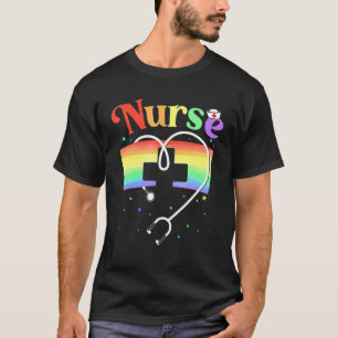 Camiseta Enfermeira Lgbtq Orgulho gay Rainbow Flag Nurs Reg