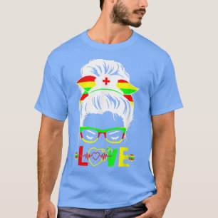 Camiseta Enfermeira Love Black History African RN LPN Enfer