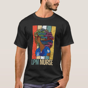 Camiseta Enfermeira Lpn Negra Para Melanina Afro-Americana