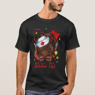 Camiseta Enfermeira Má Xadrez Vermelha Nu