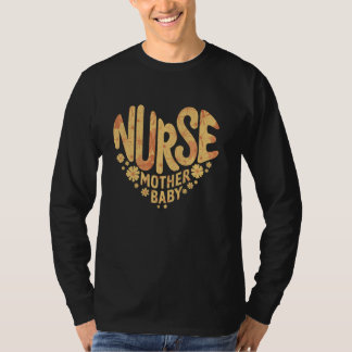 Camiseta Enfermeira Mãe Bebê Flor Silvestre Equipe Mãe Bebê
