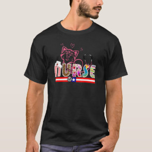 Camiseta Enfermeira Mãe Gata Celebração do Dia da Independê