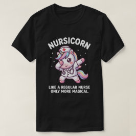 Camiseta Enfermeira Mágica Vibrações de Unicórnio para a Se
