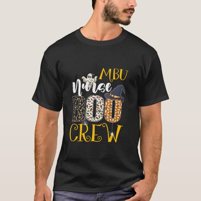 Camiseta Enfermeira MBU Boo Crew Halloween Figurume Boo Gho (Frente)