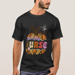 Camiseta Enfermeira Med Surg Halloween Abóbora Leopardo Enf
